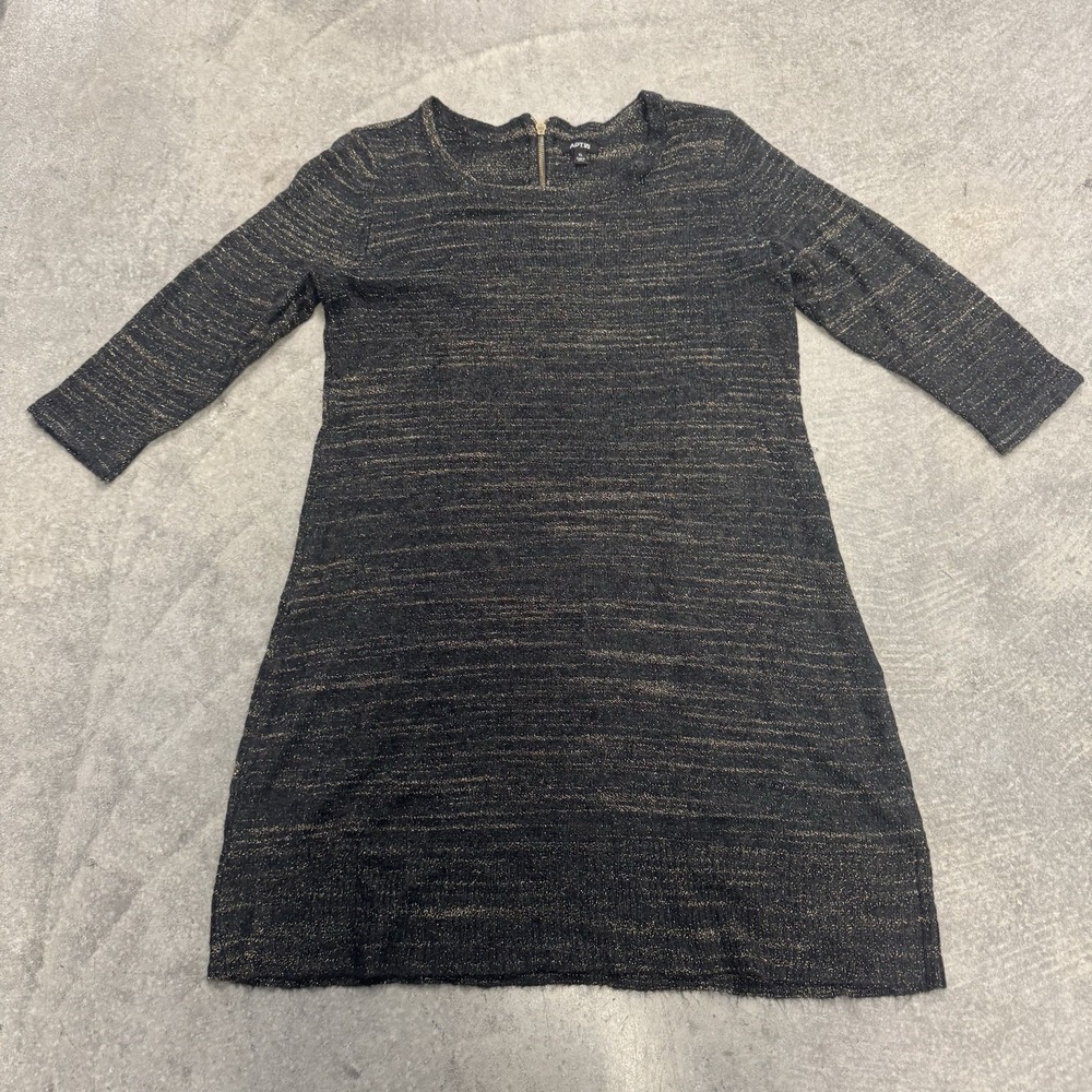 Women's Knit Zip-Back Dress 3/4 Sleeve Comfortable Gothic Witchy Y2K XL